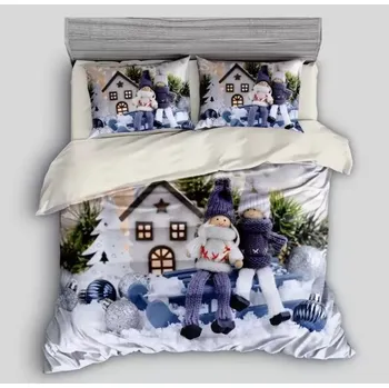 Povlečení BLACK FRIDAY 2025! Sada vánočního bavlněného povlečení s 3D efektem pro 2 postele 140x200/70x90 cm – VÁNOCE / MERRY CHRISTMAS č.6 + PROSTĚRADLO ZDARMA !