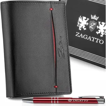 Peněženka Pánská kožená peněženka černá vertikální z pravé kůže s RFID ochranou ZAGATTO