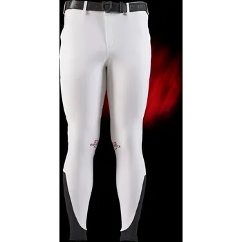 Jezdecké kalhoty EQUESTRO Rajtky RiderTech Equestro, s gripem na kolenou, pánské, bílé 52
