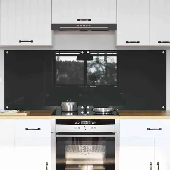 Obývací stěna vidaXL Kuchyňská zástěna 2 pcs Tmavě šedá 80 x 60 cm tvrzené sklo [3415463]