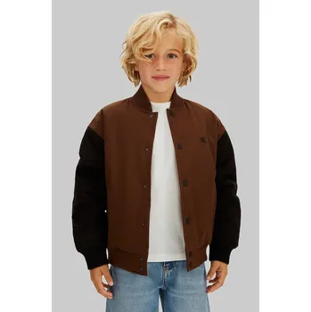 Dětská bomber bunda Calvin Klein Jeans IB0IB02629.128.176.PPY2 hnědá 88X, vel. 164