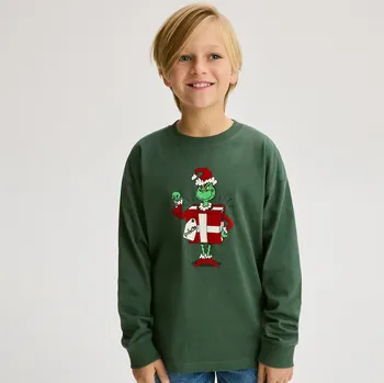 Chlapecká mikina Reserved - Dlouhý rukáv Grinch - tmavě zelená - 611FJ-79X - 611FJ-79X-164