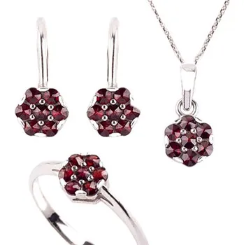 Souprava šperků granát souprava Set 228 (Set 228) Velikost: 58, povrchová úprava: zlacené