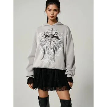 Dámská móda Mikina s&nbsp;potiskem - L - House - světle šedá - 184GN-09X