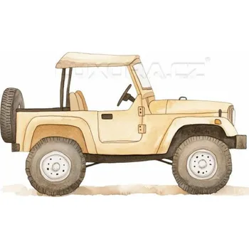 Nášivka Nažehlovačka Terénní auto světlé - 6 x 3 cm