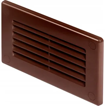 Vzduchotechnické potrubí Ukončovací plastová mřížka pro potrubí 75×150 mm, hnědá
