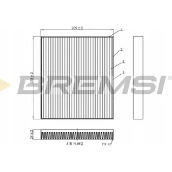 Kabinový filtr Bremsi FC0920 Filtr kabiny, ventilace