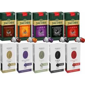 Kapsle do Nespresso Jacobs Lungo 8 Intenso a Espresso 7 Classico, 100 ks