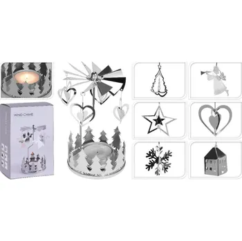 Vánoce Z - TRADE Andělské zvonění 65X160 mm stříbrné na čaj. svíčku, mix