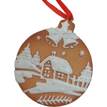 Vánoční ozdoba Goba Dekorace závěsná Perníček krajinka 7,5cm