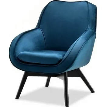 Křeslo MPT Křeslo Mers, modrý velur/bukové podnoží Cenová skupina: Odstín dřeva nožičky