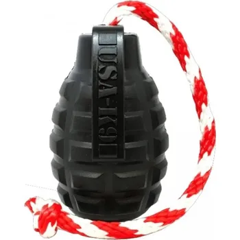 Hračka pro psa sodapup USA K9 granát s provázkem na přetahování dutý Magnum – černý Velikost: Large