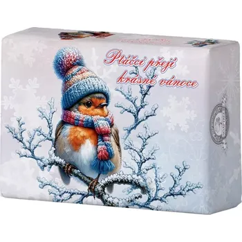 Mýdlo MÝDLO PŘÍRODNÍ PTÁČCI PŘEJÍ KRÁSNÉ VÁNOCE 200G