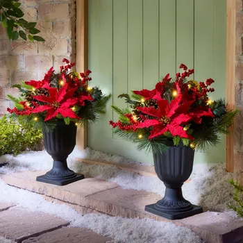 Vánoční dekorace LED vánoční aranžmá v květináči