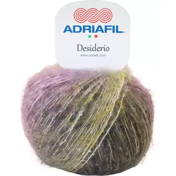 Příze Adriafil Desiderio 67 Zeleno-fialová (Mohérová příze Desiderio Fucsia-militare)