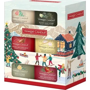 Svíčka Yankee Candle Vánoční sada votivních svíček ve skle 6x37g