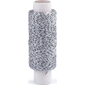 Nit Reflexní připlétací nit pevná (50 m) - šedo-bílá