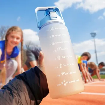 Deminas Velká motivační láhev na vodu s brčkem 2 l