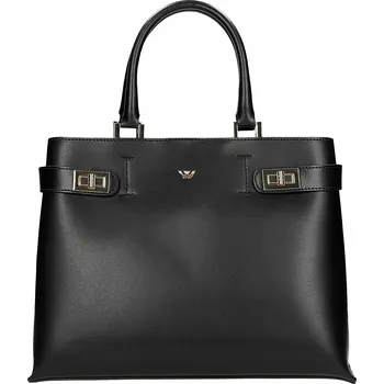 Kabelka Wojas kabelka z pravé kůže černá