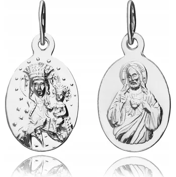 Přívěsek STŘÍBRNÝ OBOUSTRANNÝ MEDAILONEK Panna Maria Čenstochovská JEŽÍŠ