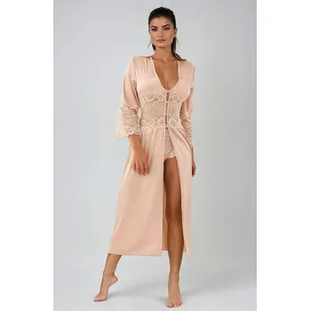 Dámský župan Saténový župan a kalhotky Mindanao nude XXL - Dárková krabička