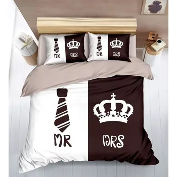 Povlečení 7-dílná sada povlečení 3D na 2 postele KING & QUEEN I. + PROSTĚRADLO ZDARMA