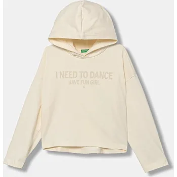 Chlapecká mikina Dětská bavlněná mikina United Colors of Benetton 3NBMC2053.G.seasonal béžová 01X, vel. 170