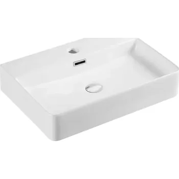 Umyvadlo BESTECO ORLO Keramické umyvadlo, nástěnné / na desku, s otvorem pro baterii, 80x42 cm