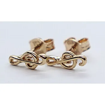 Náušnice Klenoty Budín Dámské peckové zlaté náušnice z růžového zlata na puzetku houslový klíč 585/1,00gr HK2355 (Klenoty Budín Dámské peckové zlaté náušnice z růžového zlata na puzetku houslový klíč 585/1,00gr HK2355)