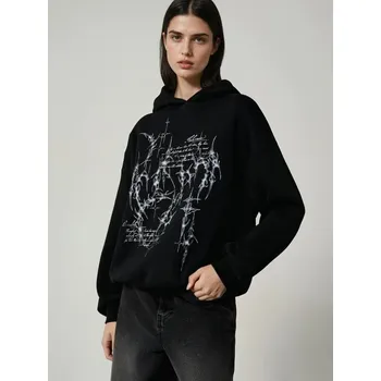 Dámská mikina Mikina s kapucí a potiskem - XS - House - černá - 171GN-99X