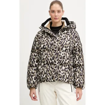 Péřová lyžařská bunda Fusalp Ada Leopard hnědá barva, I1029 88X, vel. S