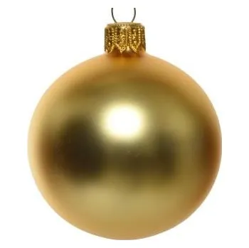 Vánoční ozdoba Sada skleněných ozdob, průměr 6 cm, světle zlaté mat, balení 6 ks