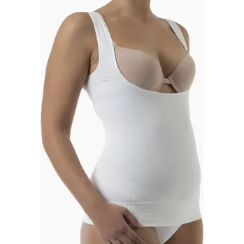 Stahovací body Farmacell Dámske stahovací bezešvá tílko bez košíčků – tvarující shapewear s push-up efektem FC 606/bílá Velikost: S