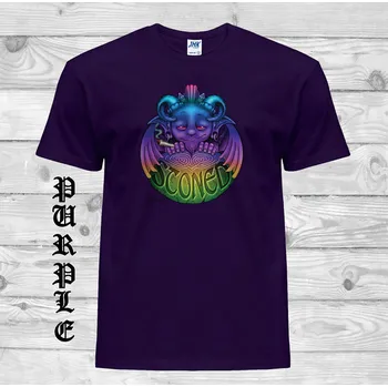 Pánská móda levne-bavlnene-tricko-potisk-kamenny-chrlic Barva: Purple - purpurová, velikost: XXL