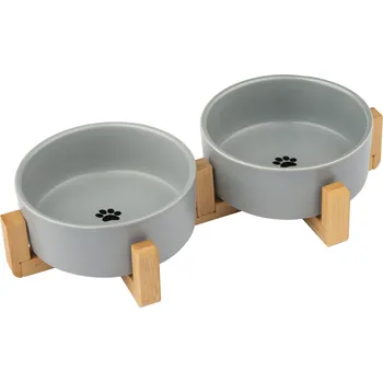 Miska pro psa zoofari® Miska na krmení (dvojitá miska, šedá)