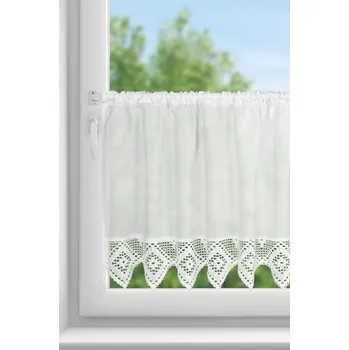 Záclona Eurofirany Isaac s krajkou bílá