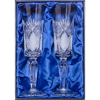 Sklenice ONTE CRYSTAL Broušené luxusní sklenice na šampaňské 180ml, Exclusive Počet sklenic v balení: 2 sklenice v dárkové sadě