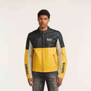 Moto bunda Pánská kožená motocyklová bunda Yamaha Faster Sons INABY Velikost: M