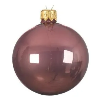 Vánoční ozdoba Sada skleněných ozdob, průměr 6 cm, růžové, balení 6 ks