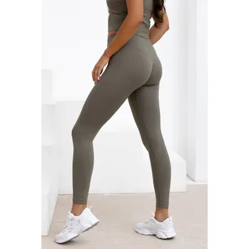 Bezešvé push up legíny Ballance khaki Velikost: XS/S