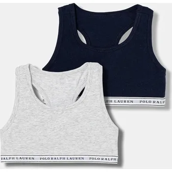 Podprsenka Dětská podprsenka Polo Ralph Lauren 2-pack šedá barva, 4P5038 90X, vel. 122-128