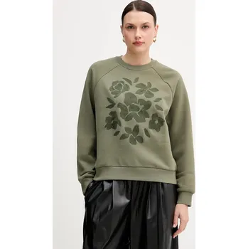 Dámská mikina Mikina United Colors of Benetton dámská, zelená barva, s aplikací, 3MTZD10B6 87X, vel. S
