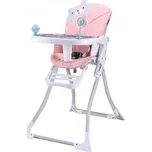 Dětská jídelní židle Teddy bílo-růžová