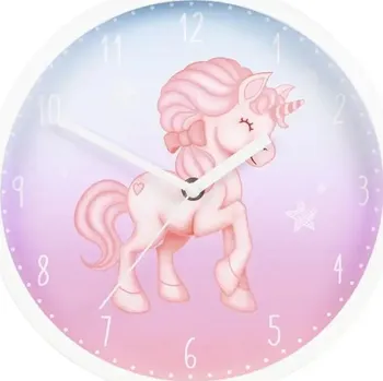 Hodiny Hama Magical Unicorn, dětské nástěnné hodiny, průměr 25 cm, tichý chod 186426