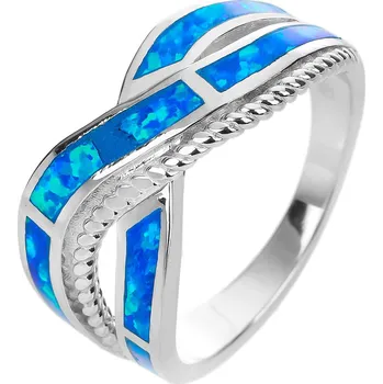 Prsten Bealio BEALIO Stříbrný prsten VLNKY modrý OPÁL Velikost prstenu: 65 03-12577-3679