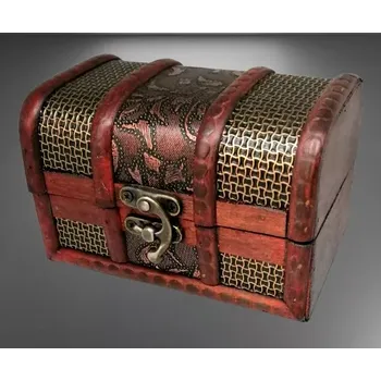 Úložný box Dřevěná truhlička 12,5 x 8 x 8 cm