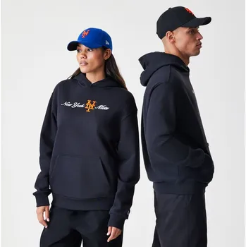 Pánská mikina Mikina New Era - MLB Graphic Oversized Hoody - NY Mets - Black velikost XS