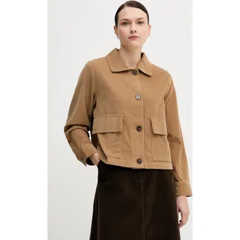 Pánská košile Manšestrová košile United Colors of Benetton hnědá barva, regular, s klasickým límcem, 294BDN091 82X, vel. XS