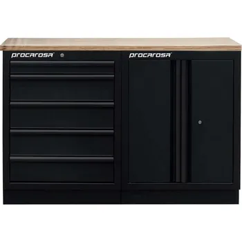 Procarosa® Sestava dílenských skříněk Procarosa PROFI TGC-130500B Pracovní deska:: dřevěná