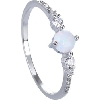 Prsten Bealio BEALIO Stříbrný prsten SOLITÉR bílý OPÁL Velikost prstenu: 60 03-11100-1412